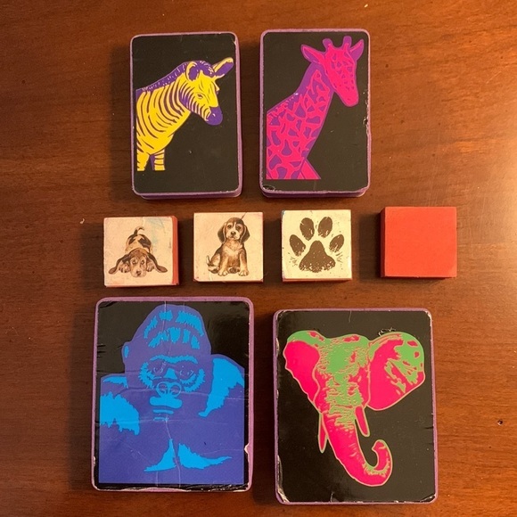Vintage Children's Foam Stamp Lot Zoo Animals - Picture 2 of 8